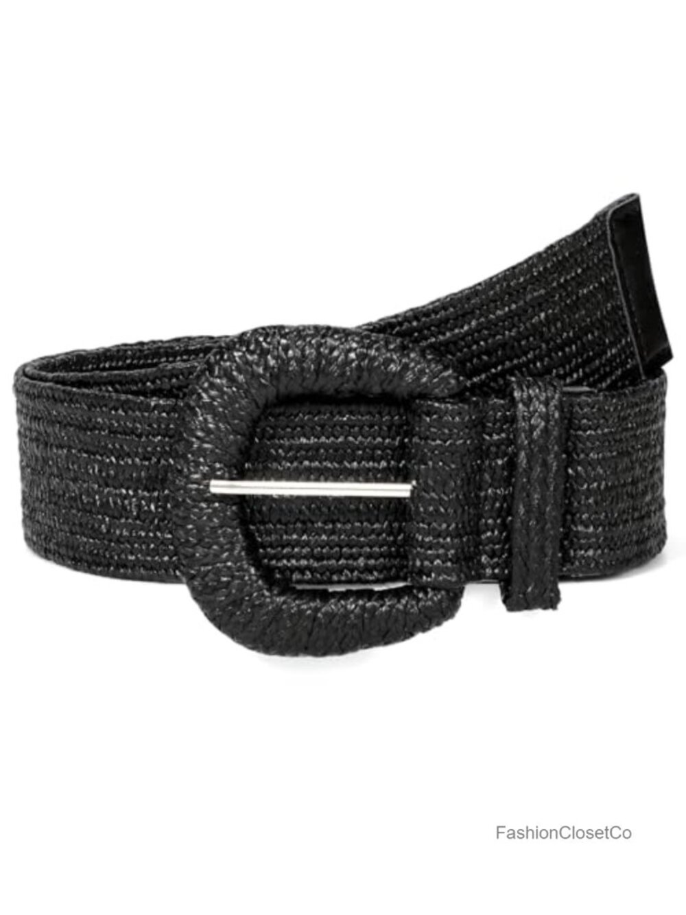 Straw Woven Elastic Belt for Women Stretchy Boho Waist Belt Rattan Raffia Belt